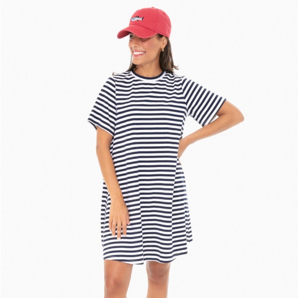 Tuckernuck navy stripe Zoe mini tee  dress medium